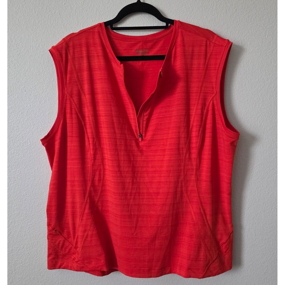 Athleta Red Quarter Zip Sleeveless Top with Side Pocket Size 2X